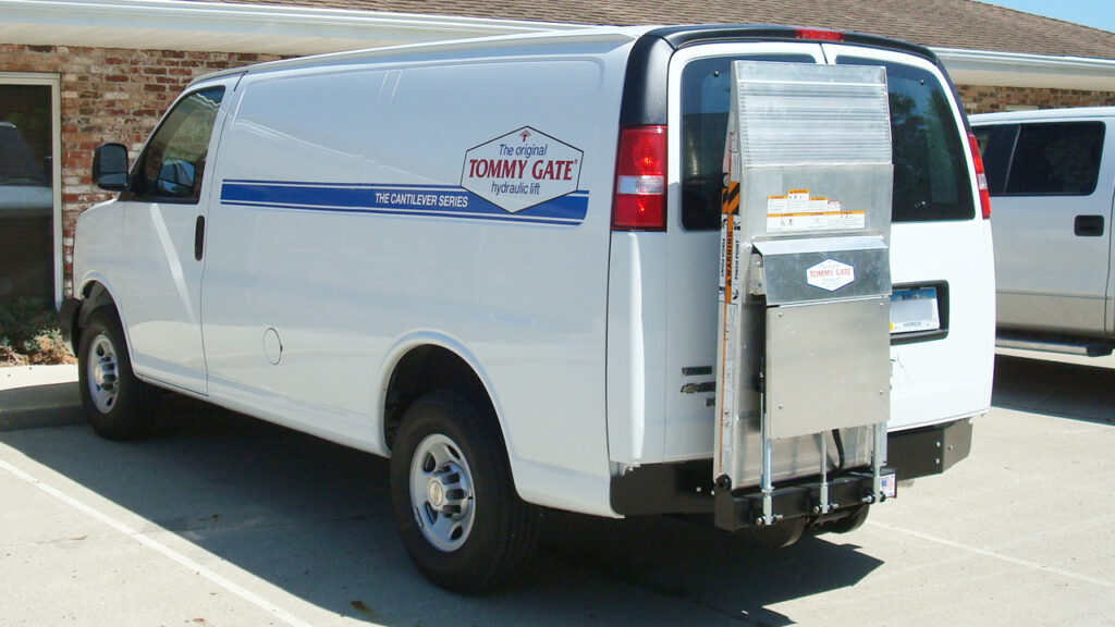 Cantilever liftgate with larger loading platform maximizes ground clearance.
