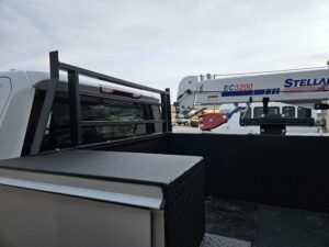 Stellar Crane EC3200 mounted on Cadet flatbed